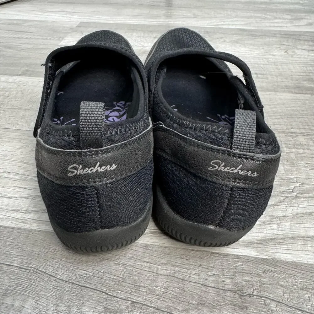 SKECHERS Be-Lux Black Air-Cooled Memory Foam Easy-Fasten Mary Jane Shoes 8 1/2